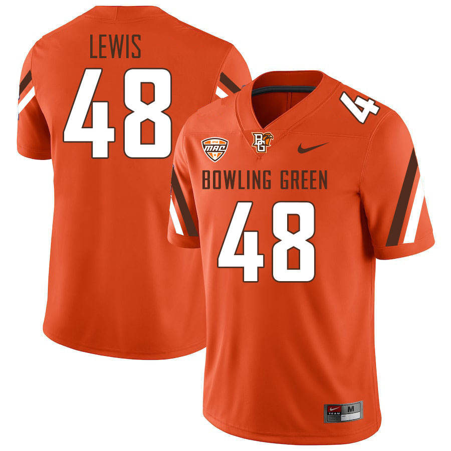 Bowling Green State Falcons #48 Quentin Lewis College Football Jerseys Stitched-Orange